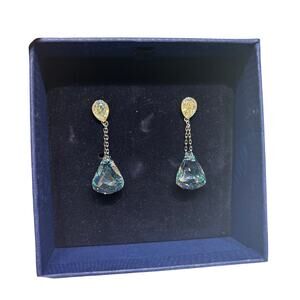 Swarovski crystal earrings blue Lunar PE Drop Lazo Mol 8193294 NWT